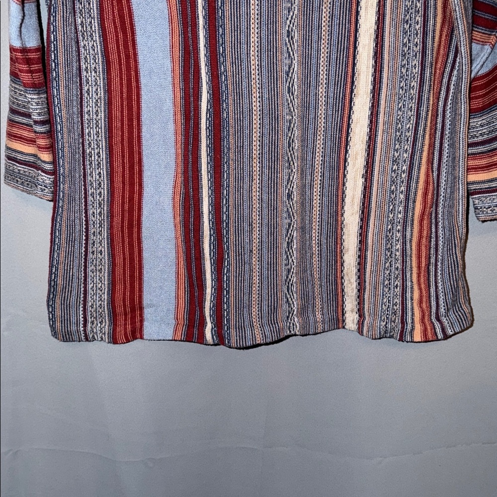 Chaps Bohemian Western Knit 3/4 Sleeve Cotton Blend Vintage Womens Tee Size XL - Picture 4 of 8